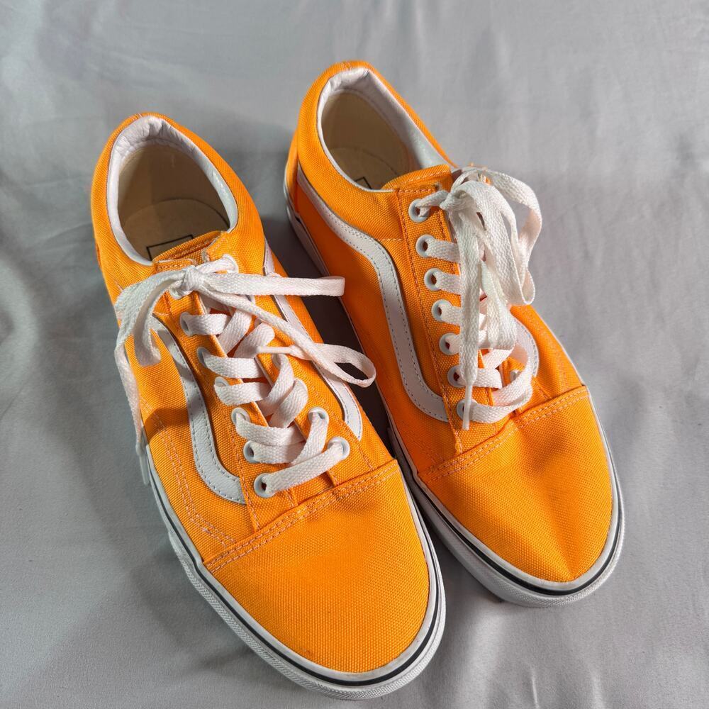 Vans Old Skool Orange Canvas Sneakers Women’s 10 Men’s 8.5 Classic Skate Shoes